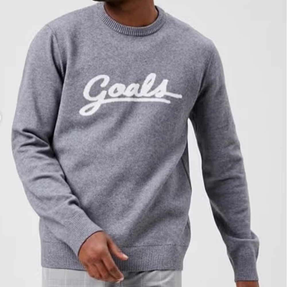 FOREVER 21 MEN “GOALS” Size XL Gray & White